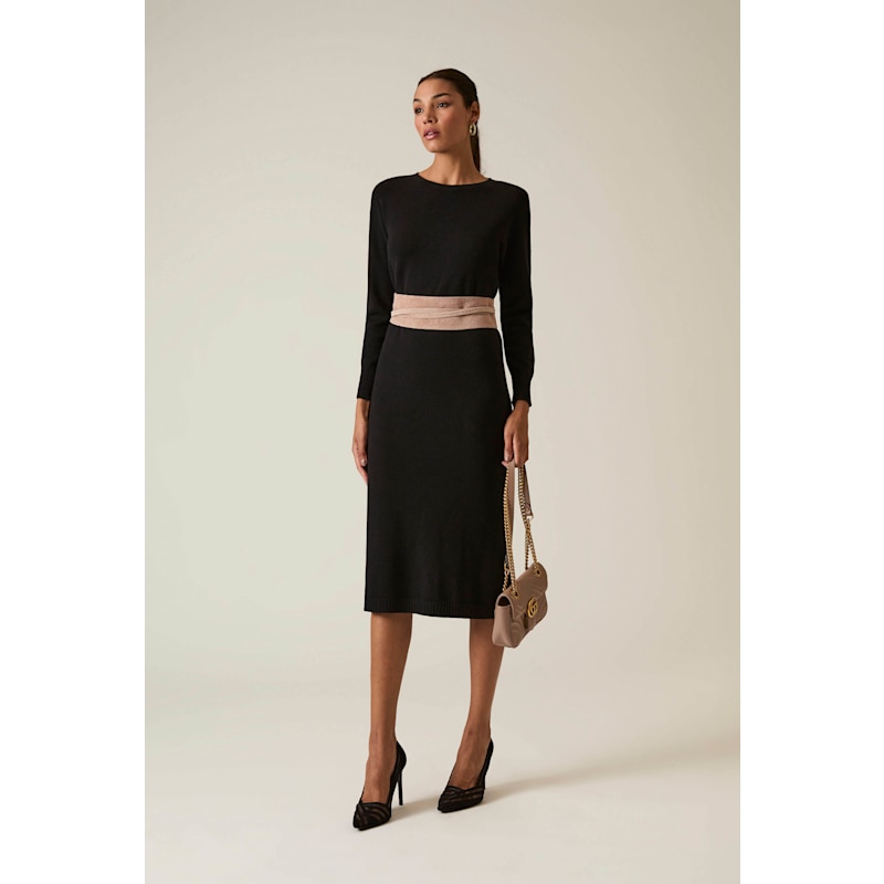 Thumbnail of Black Knitted Midi Dress image