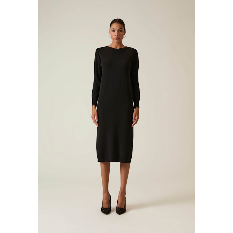Thumbnail of Black Knitted Midi Dress image