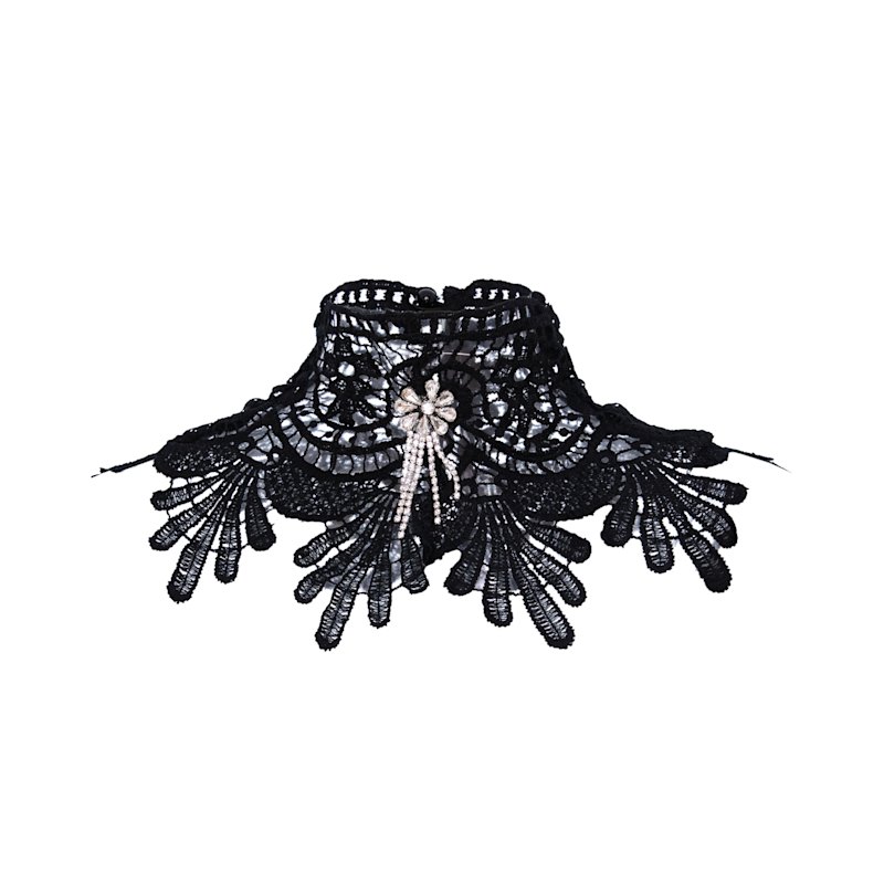 Thumbnail of Black Lace Collar With Rhinestones image