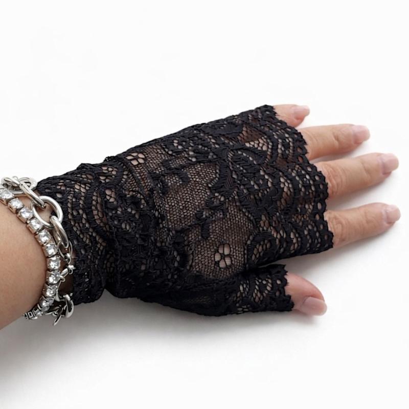 Thumbnail of Black Lace Fingerless Gloves image