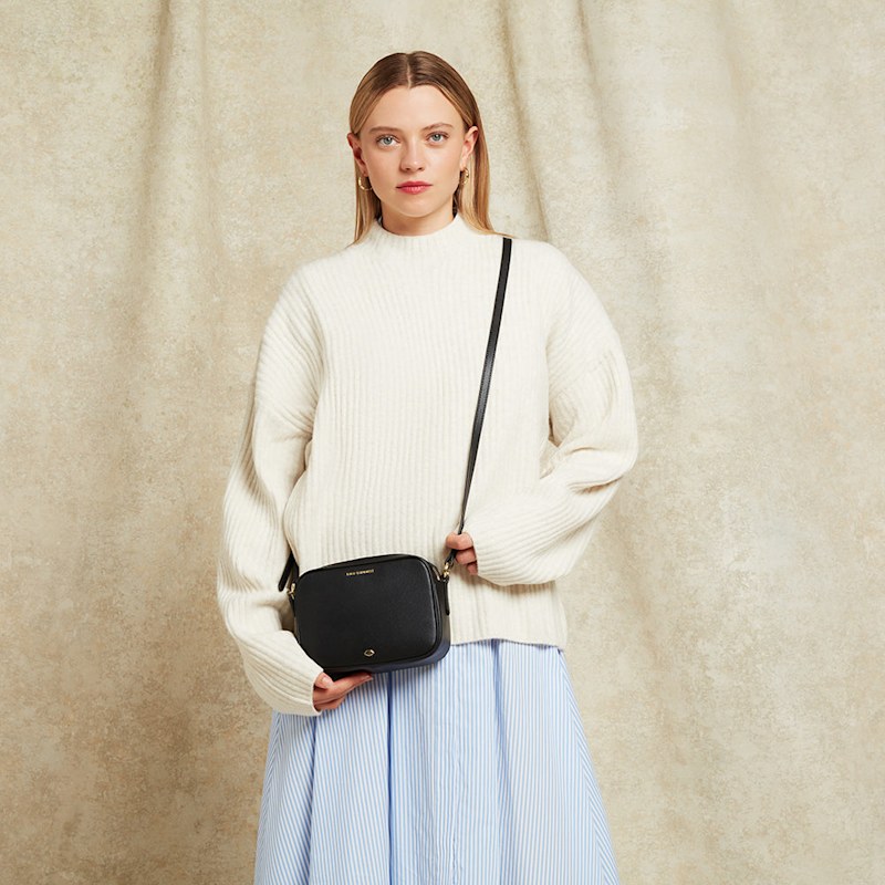Thumbnail of Black Leather Cole Crossbody Bag image