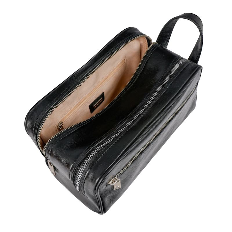 Thumbnail of Womens Leather Cosmetic Bag Dopp Kit In Black - All The Kings Men image