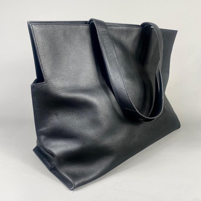 Thumbnail of Oversized Maxi Leather Carry-All Tote Bag - Black image