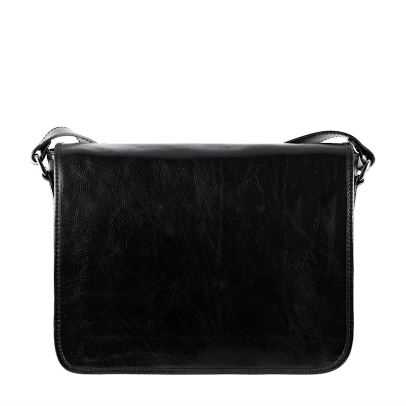 Thumbnail of Black Leather Messenger Bag – The Stranger image