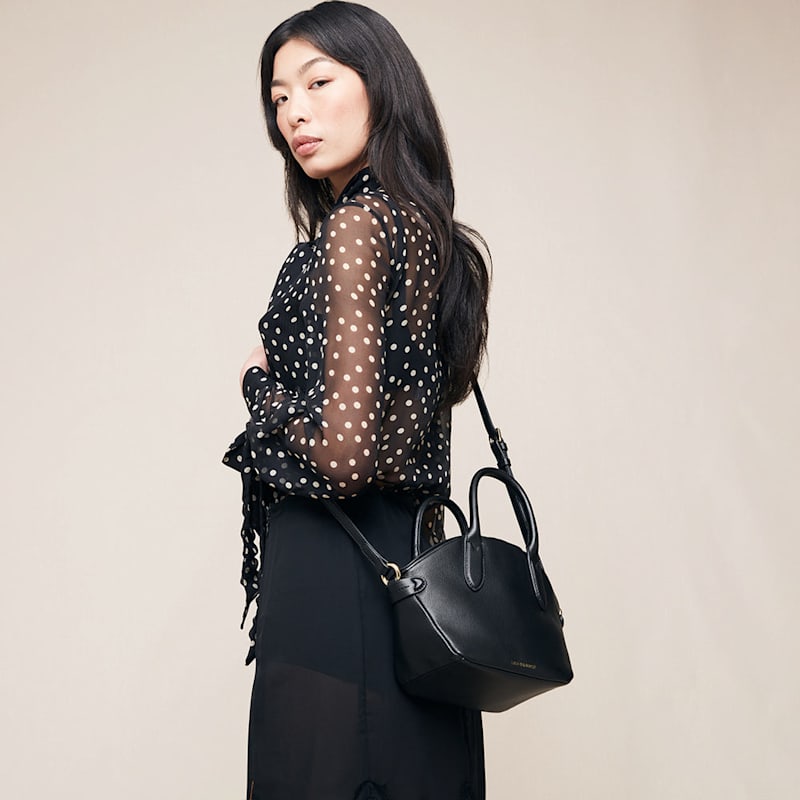 Thumbnail of Black Leather Simone Handheld Bag image