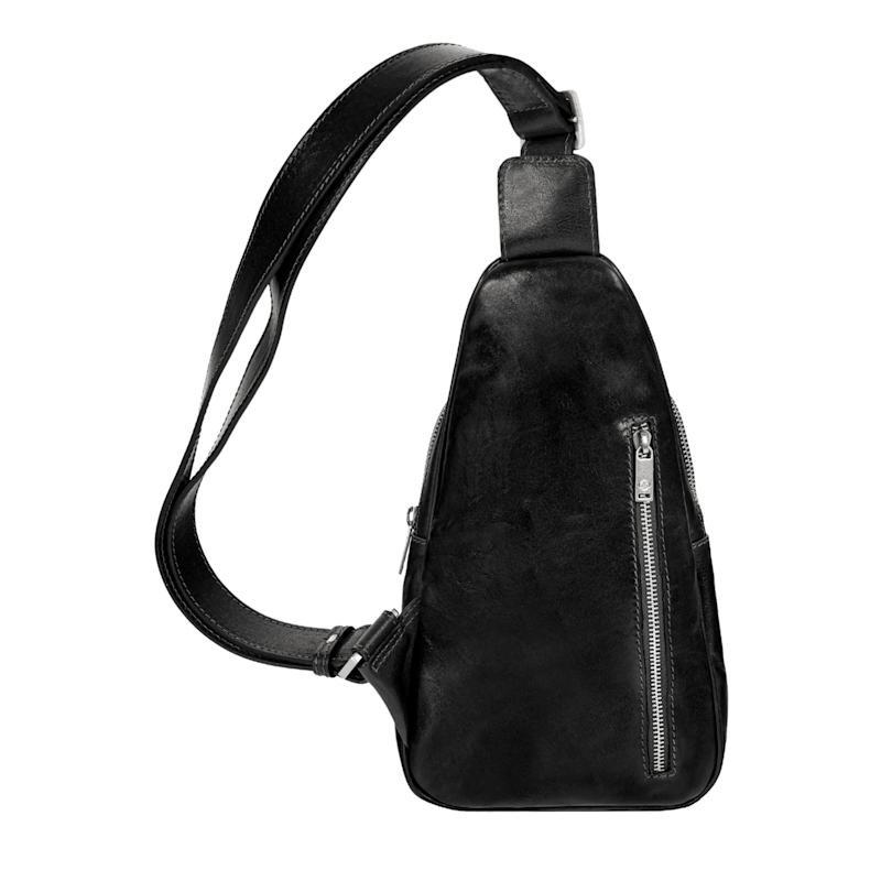 Thumbnail of Black Leather Sling Bag - Catch Twenty Two image
