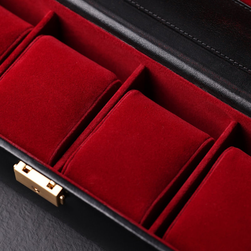 Thumbnail of Black Leather Watch Box, Watch Organizer - Herzog image