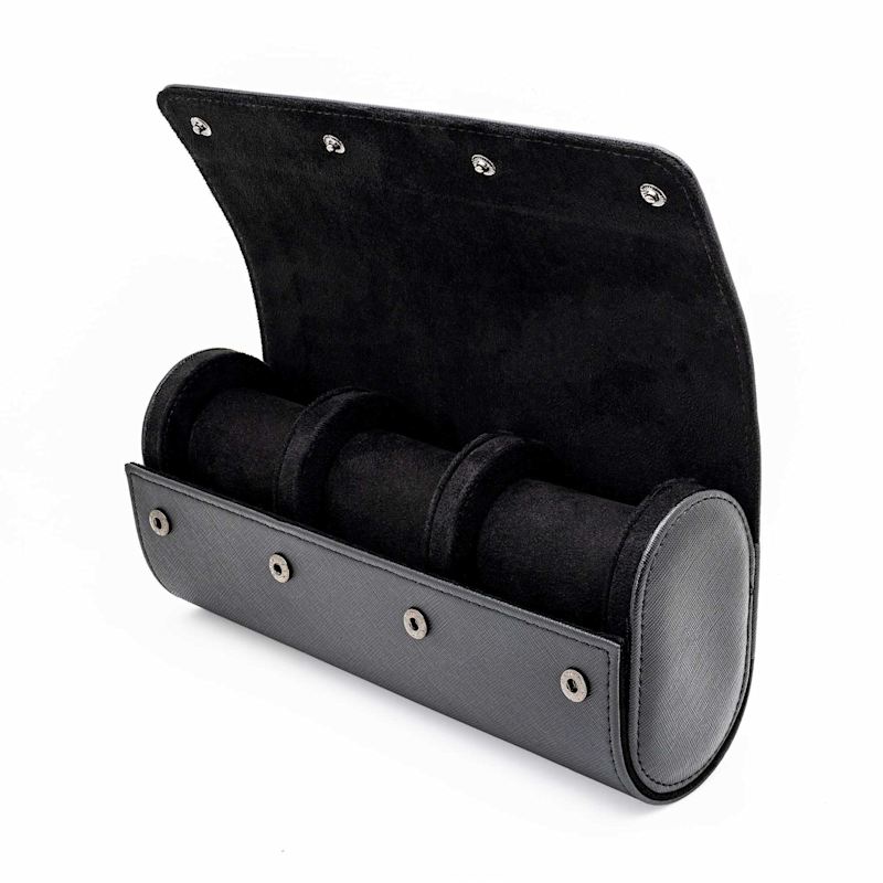 Thumbnail of Black Leather Watch Roll | Luxury Travel Watch Storage Case image