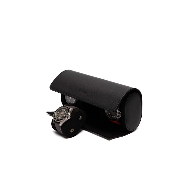 Thumbnail of Black Leather Watch Roll | Luxury Travel Watch Storage Case image