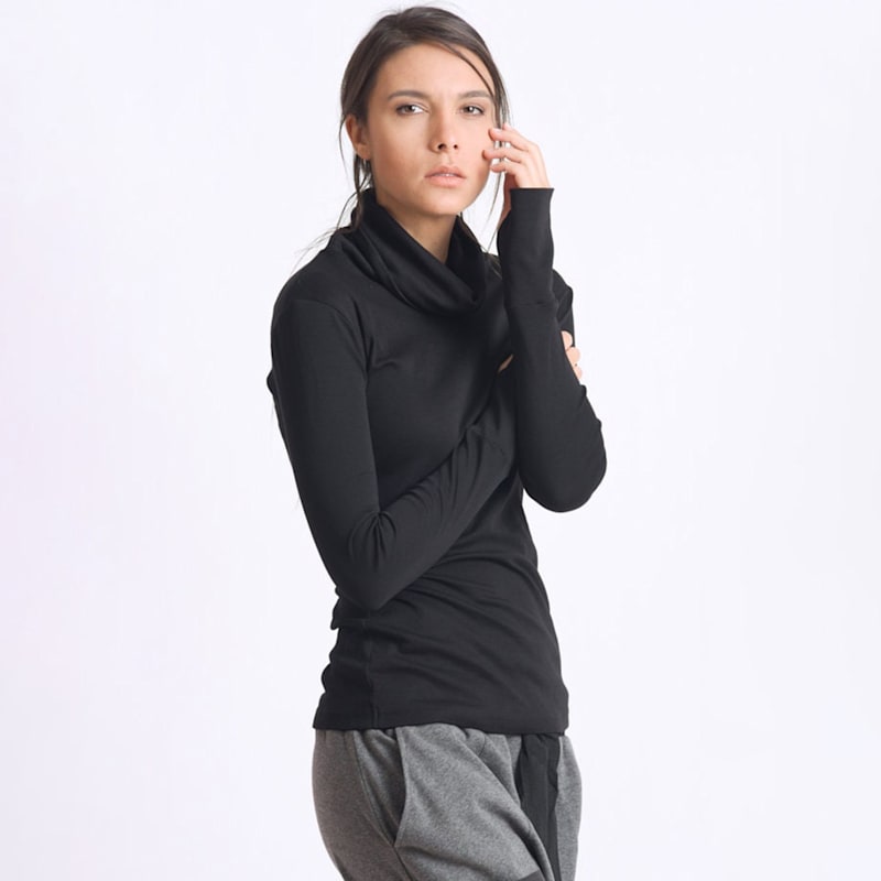 Thumbnail of Black Long Sleeve Top With Thumbholes image