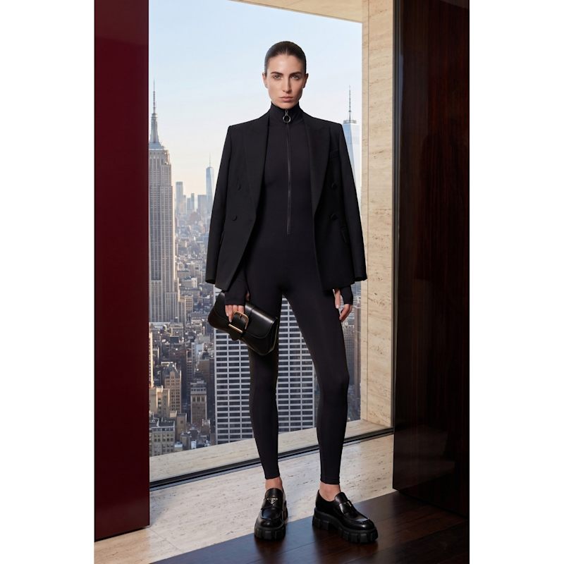 Black Long Sleeve Turtleneck Zip Up Full Bodysuit Total Zipper