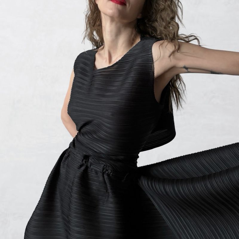Thumbnail of Black Multi-Wear Pleated Asymmetric Dress image