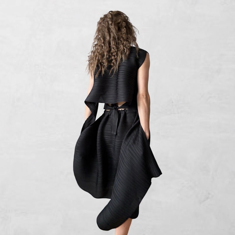 Thumbnail of Black Multi-Wear Pleated Asymmetric Dress image