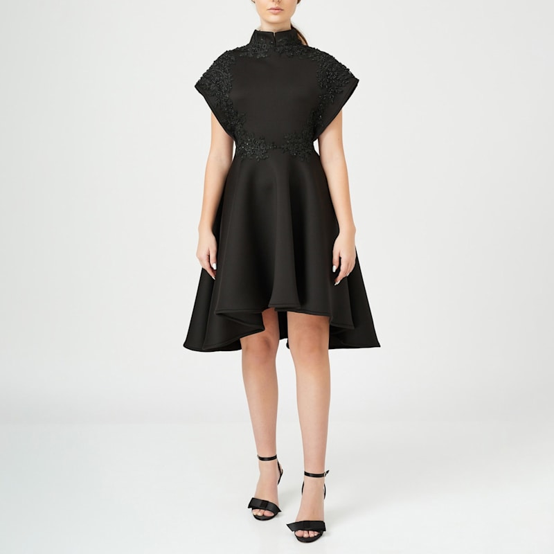 neoprene black dress Neoprene Turtleneck Midi Dress main image 1