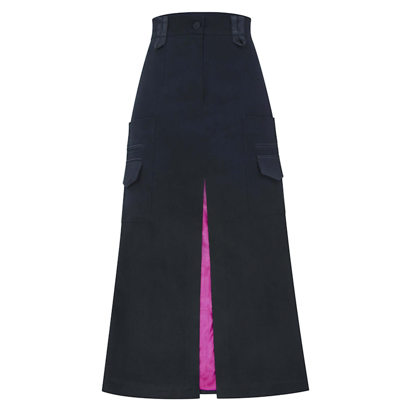 Thumbnail of Black Of The Net High-Waist Maxi Skirt, Black image