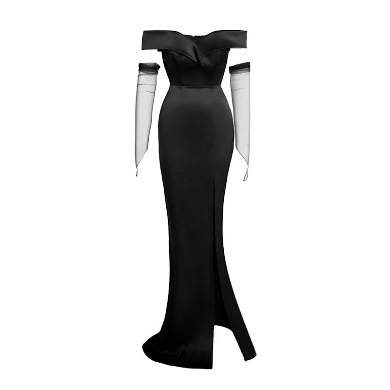 black tulle formal dress Milla Women's One-Shoulder Cocktail Tulle Dress main image 1