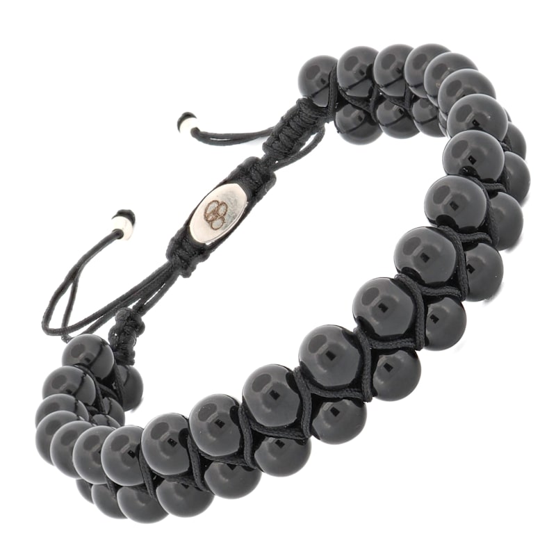 Thumbnail of Black Onyx Self Control Beaded Woven Bracelet - Black image