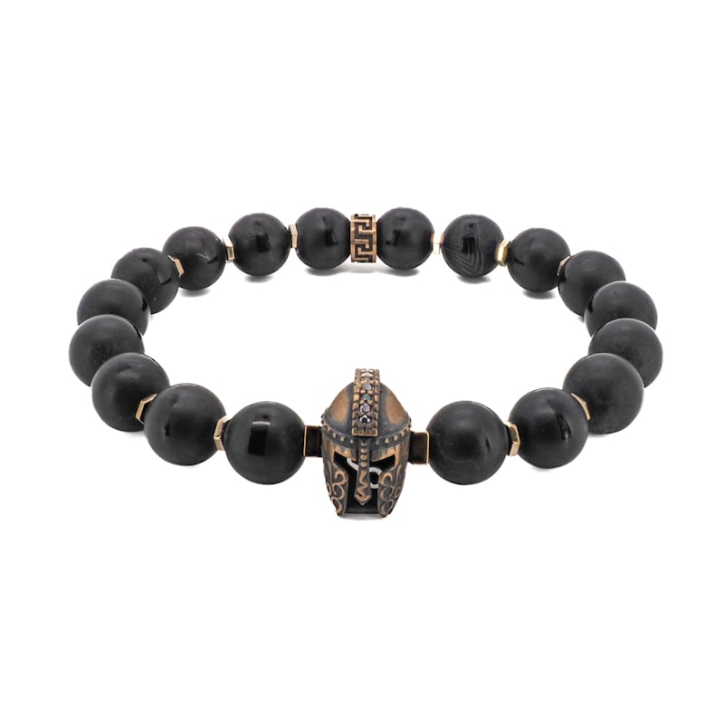 Thumbnail of Black Onyx Stone Gladiator Charm Beaded Bracelet - Black image
