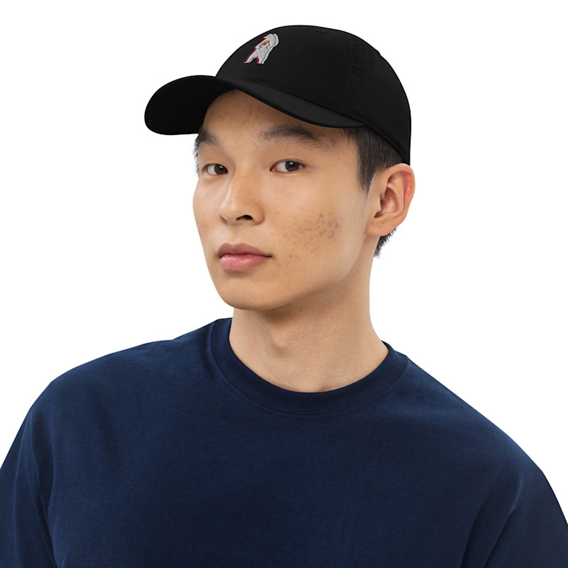 Thumbnail of Black Polar Bear Day Out In The Wild Organic Cotton Embroidered Baseball Cap - Men image