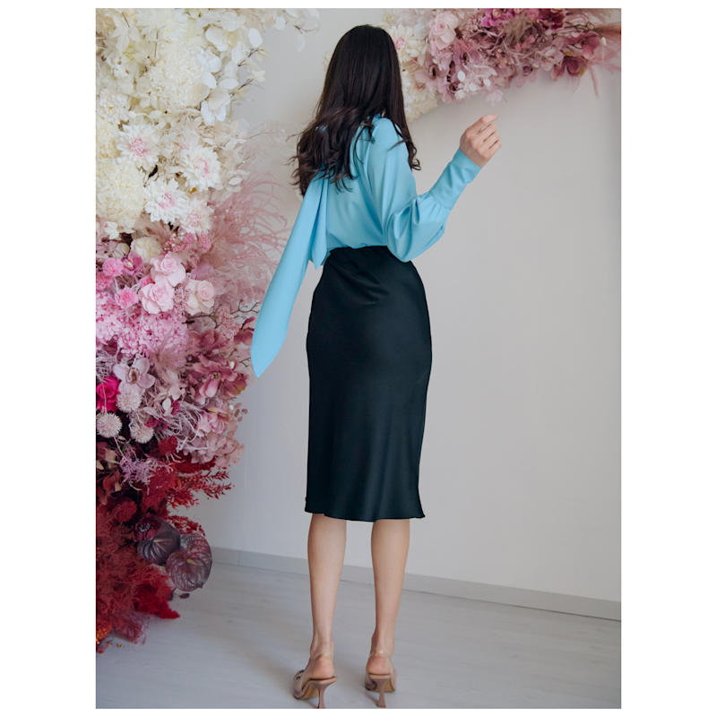 Thumbnail of Black Satin Skirt image