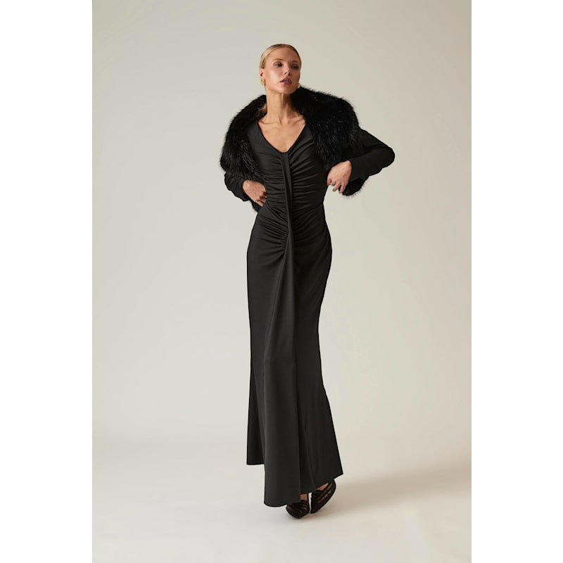 chinese dress ladies Women's Mocha Long Sleeve Dress