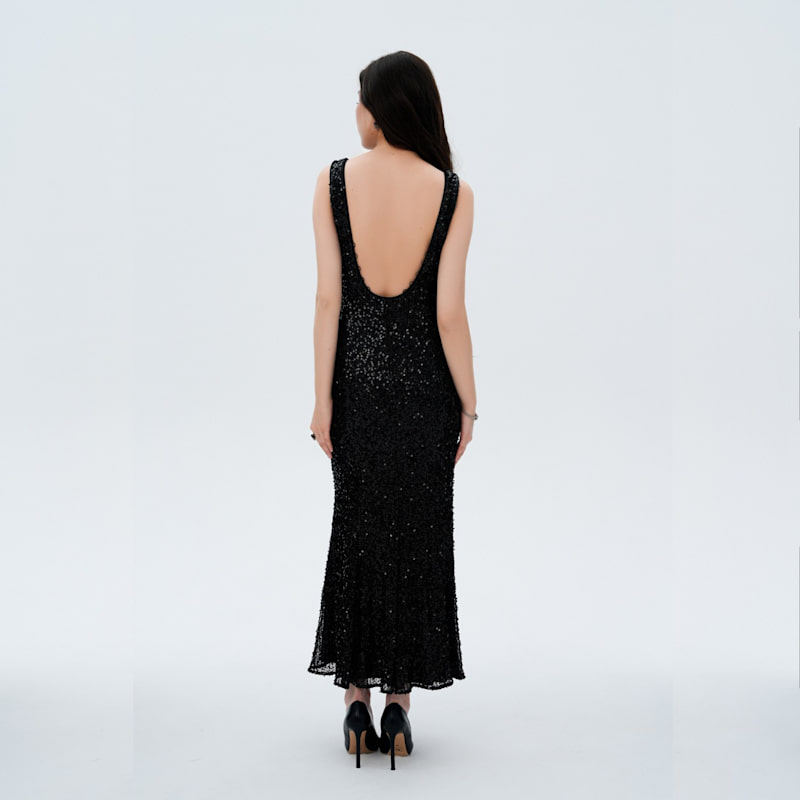 embellished midi dress The Silver Siren Embellished Midi Dress Silver / Large (10/12)