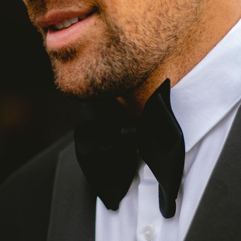 Thumbnail of Black Silk Cocktail Bow Tie image