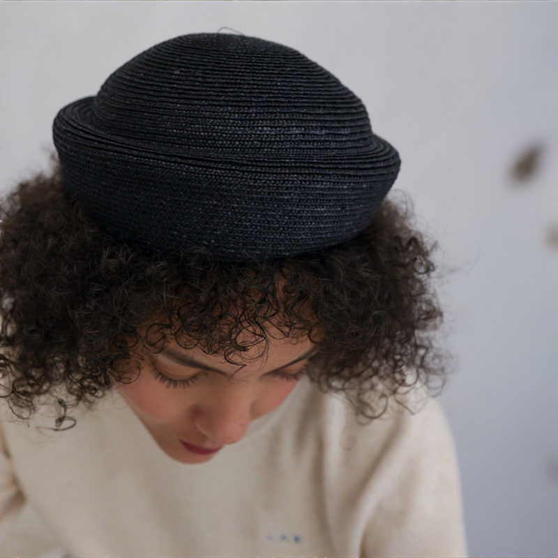 Thumbnail of Black Straw Pillbox Hat image