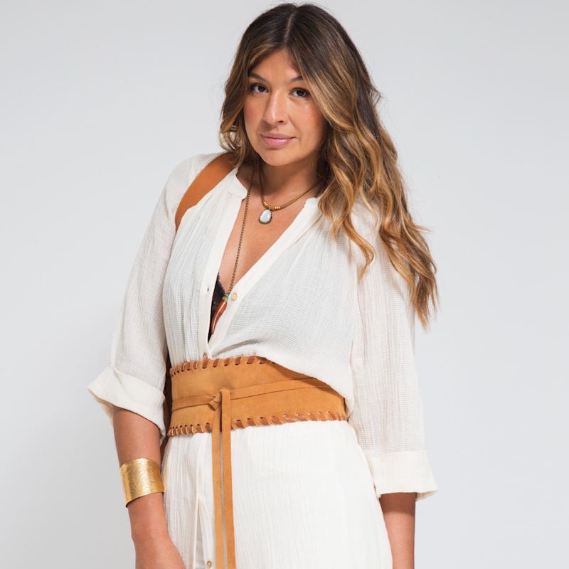 Thumbnail of Black Suede Wrap Belt With Tassels image
