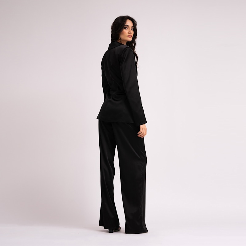Thumbnail of Black Suit With Blazer With Scarves And Wide Leg Pants image