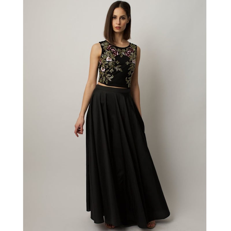 Black Taffeta Maxi Skirt | Raishma | Wolf & Badger