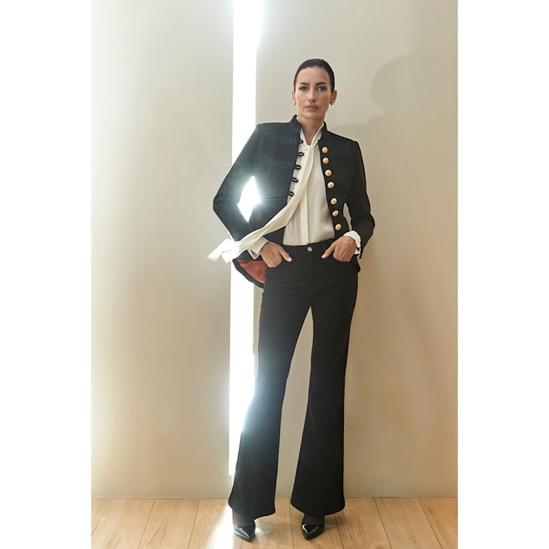 Thumbnail of Black Military Tailored Blazer With Satin Details image