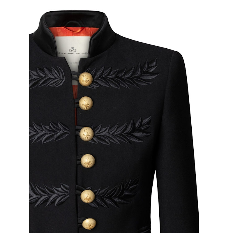 Thumbnail of Black Military Tailored Blazer With Satin Details image
