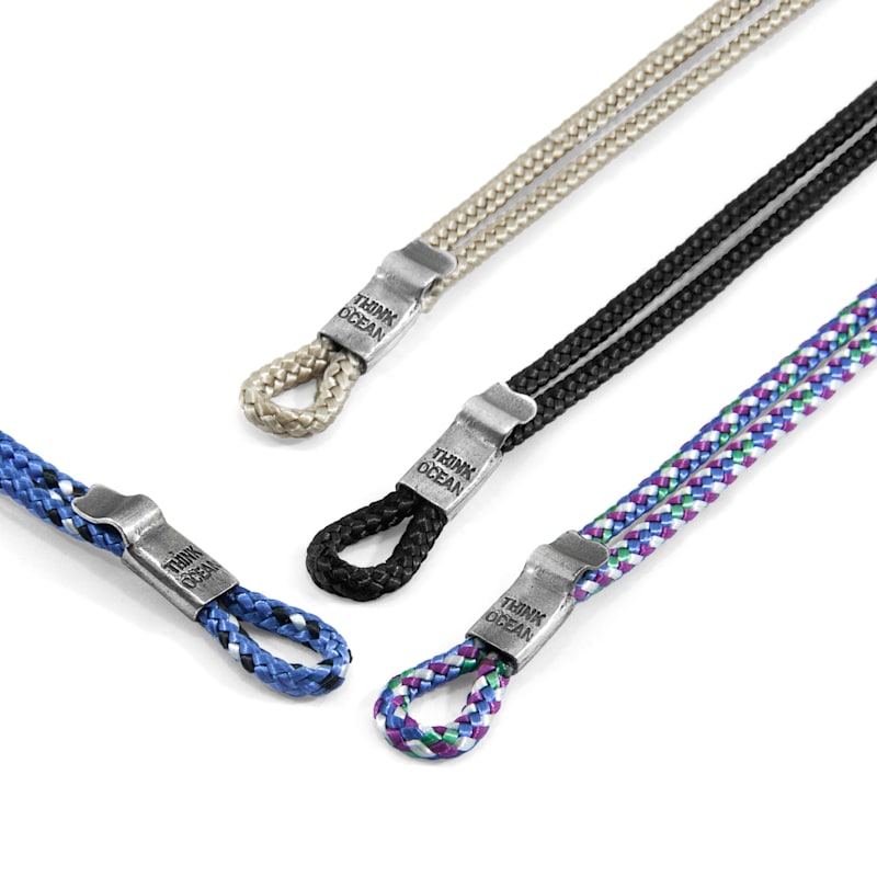 Thumbnail of Blue Think Ocean Signature Silver & Rope Bracelet - Men image