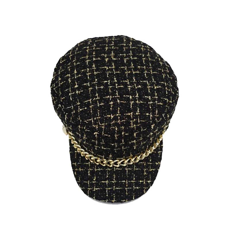 Thumbnail of Black Tweed Baker Boy Hat image