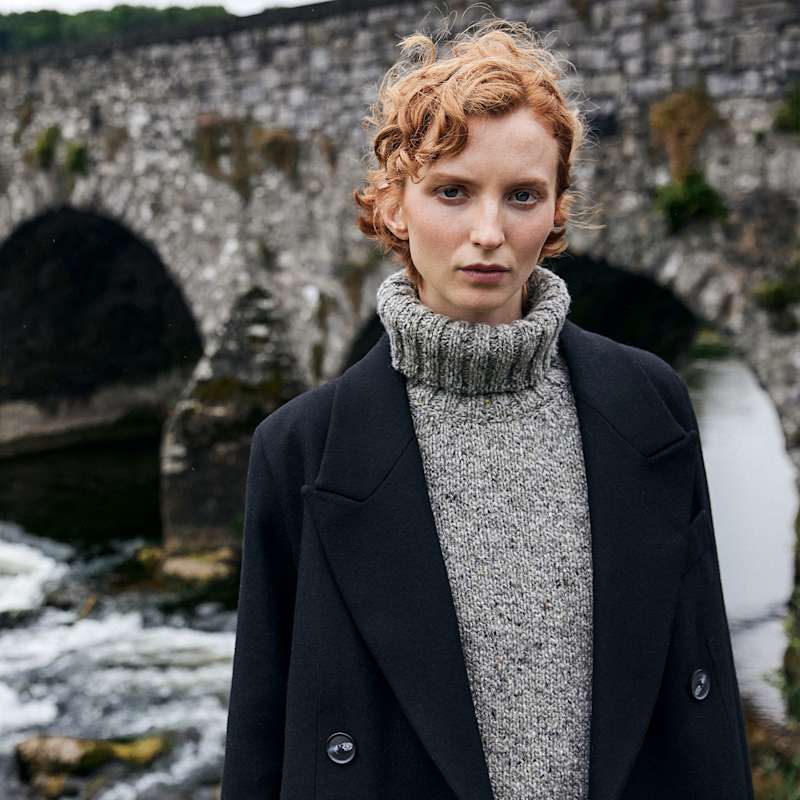 Thumbnail of Black Twill Niamh Double Breasted Coat image