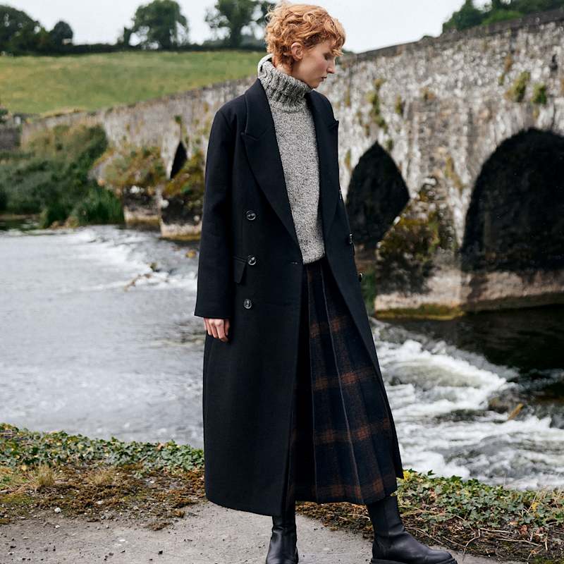 Thumbnail of Black Twill Niamh Double Breasted Coat image