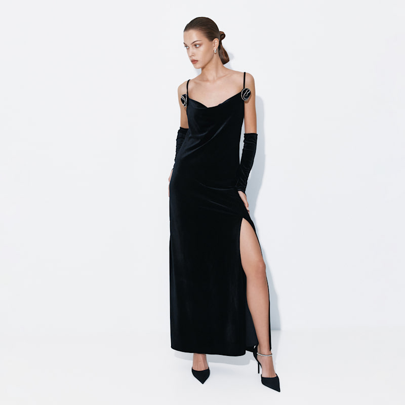 Black Velvet Maxi Dress | LITA COUTURE | Wolf & Badger