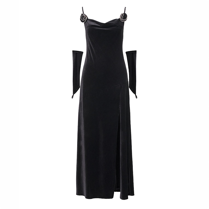 Black Velvet Maxi Dress | LITA COUTURE | Wolf & Badger