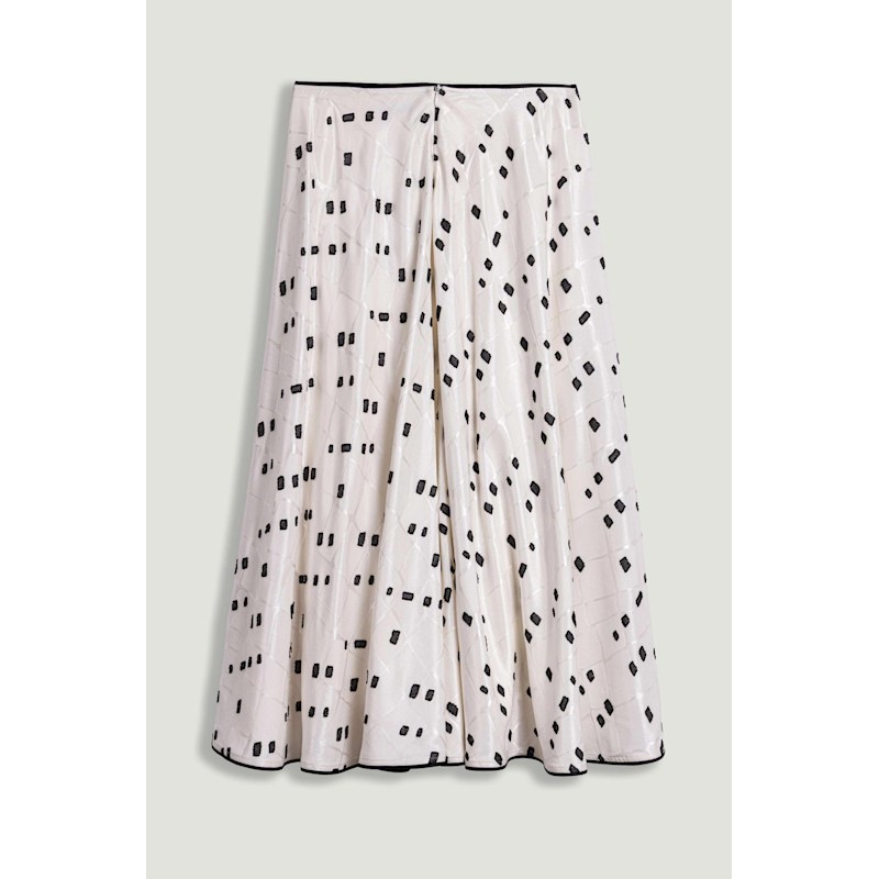 Thumbnail of Black & White Printed Midi Skirt image