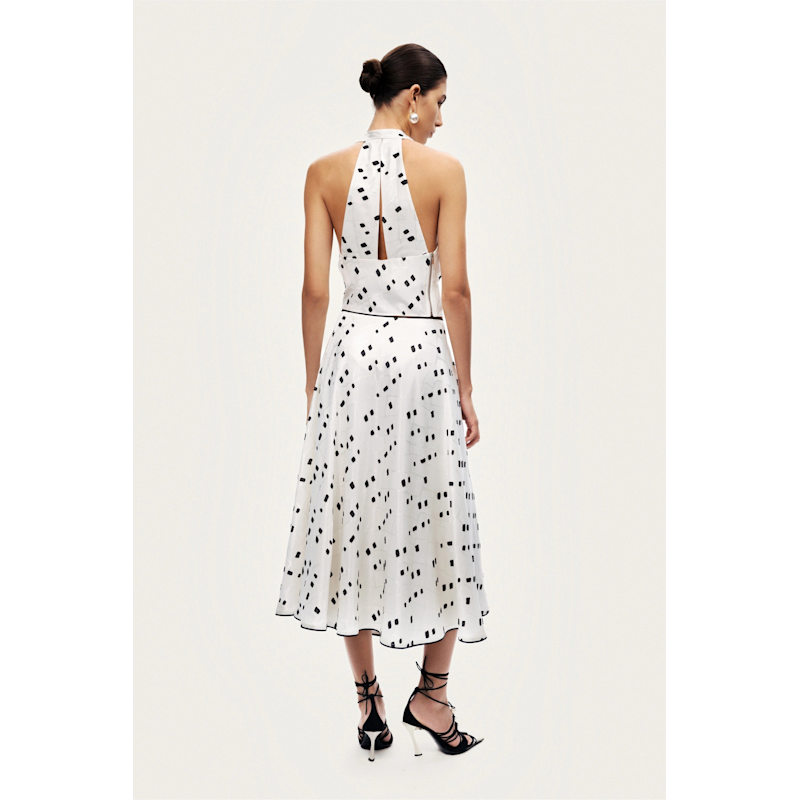 Thumbnail of Black & White Printed Midi Skirt image