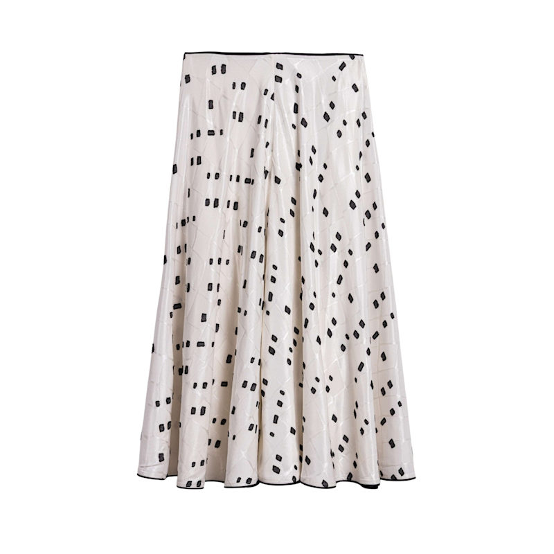 Thumbnail of Black & White Printed Midi Skirt image