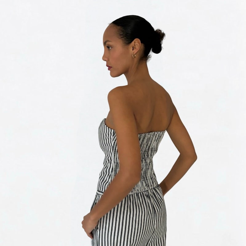 black and white striped corset dress Nightmare in Stripes Dress