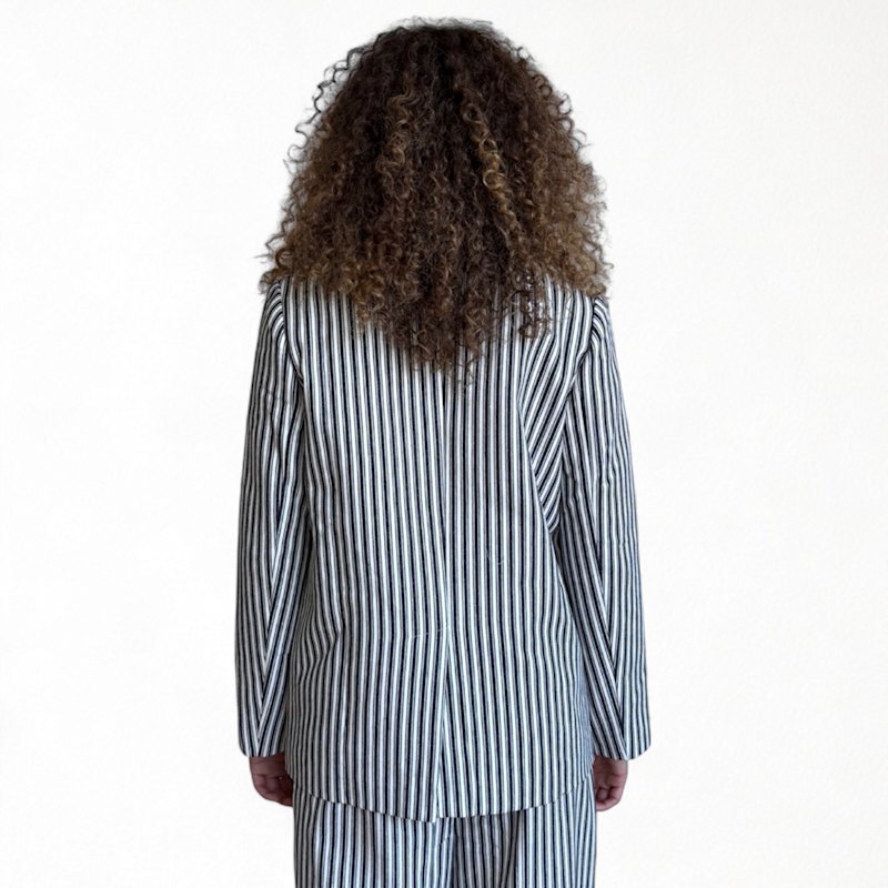 Thumbnail of Black White Striped Tailored Blazer image