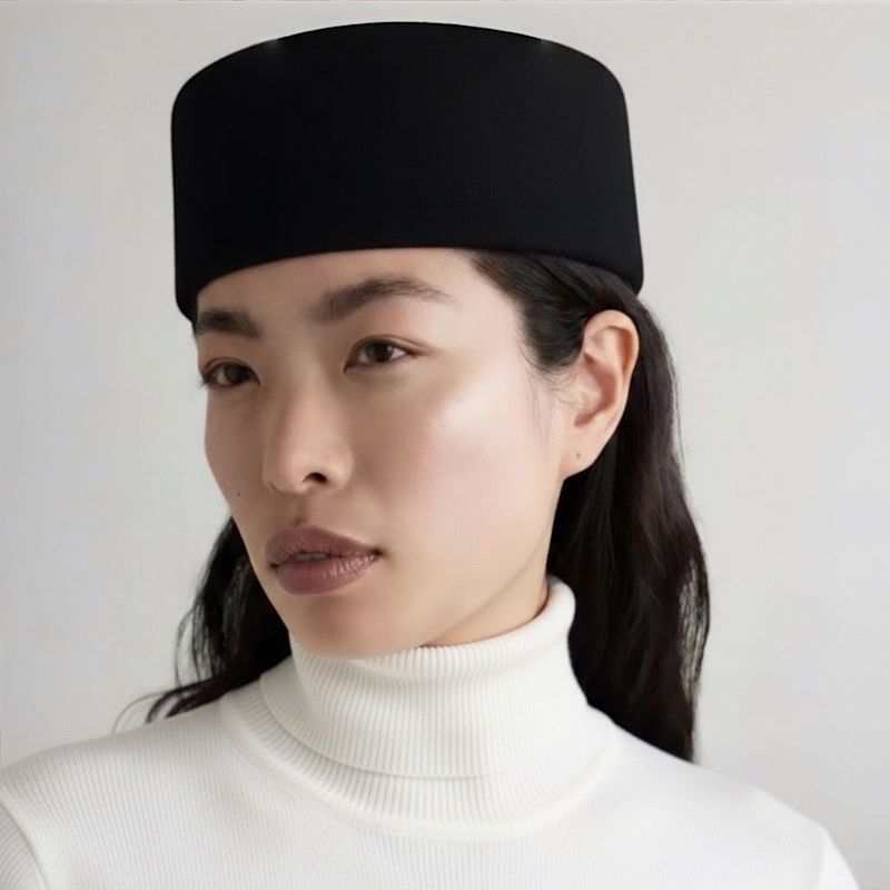 Thumbnail of Black Wool Pillbox Hat image