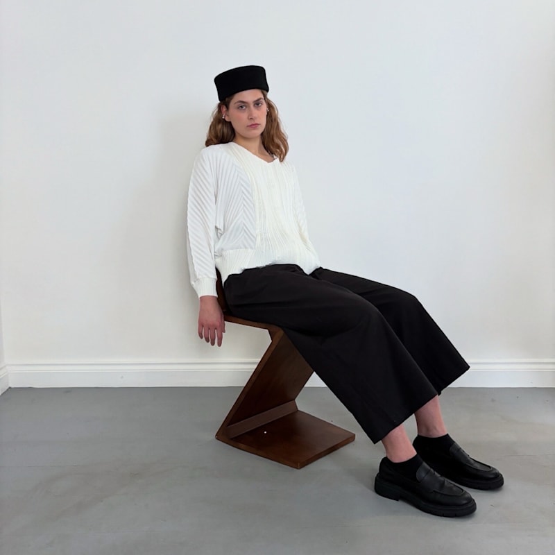 Thumbnail of Black Wool Pillbox Hat image