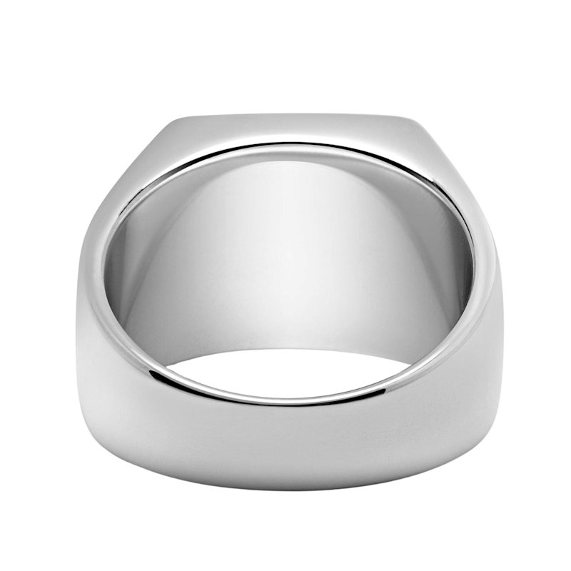 Black Zircon Signet Ring In Silver | Nialaya | Wolf & Badger