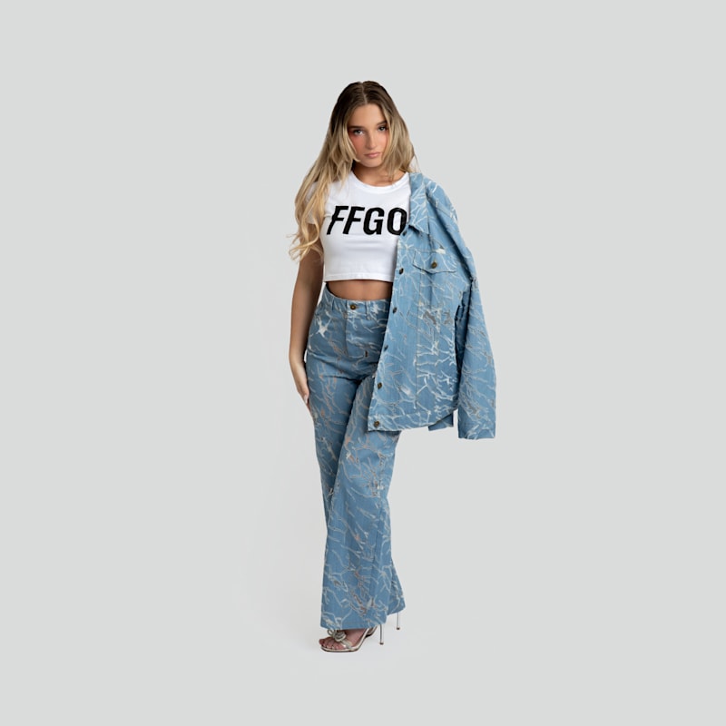 Thumbnail of Blair Transparent Marbled Denim Jacket image