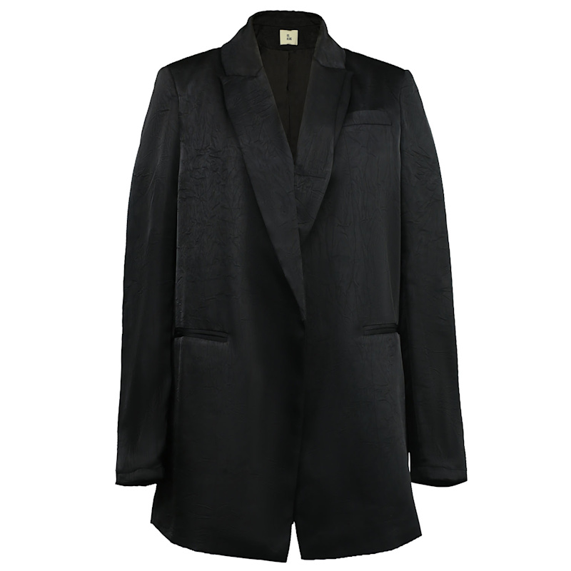 Thumbnail of Blazer Long In Satin Minimaliste - Black image