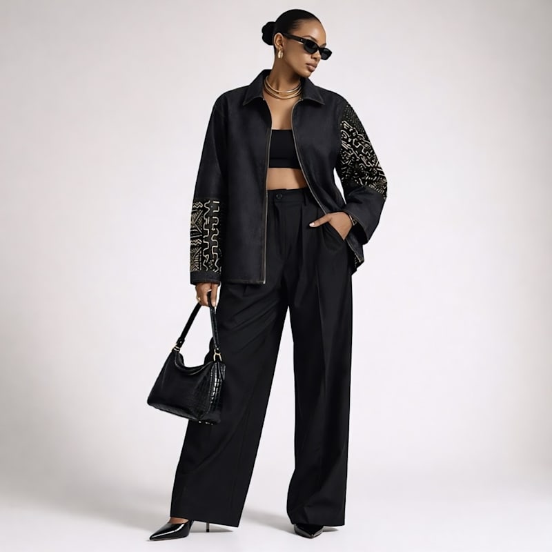 Thumbnail of Blended Denim Zipper Jacket image